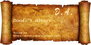 Donát Albert névjegykártya
