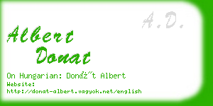 albert donat business card